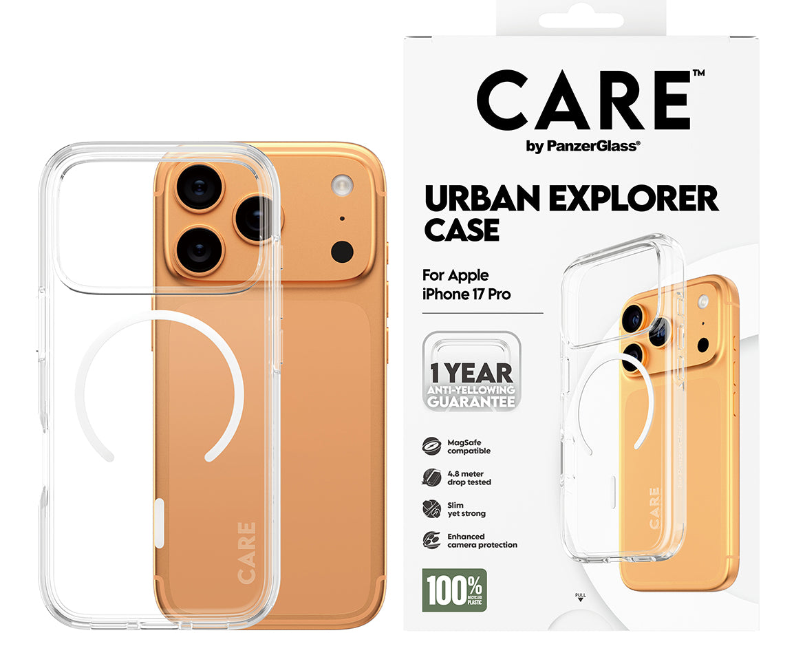 CARE Case Clear Urban Explorer White MagSafe iPhone 17 Pro