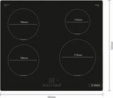 Bosch Serie 4 PUE611BB5E kogeplade Sort Indbygget 60 cm Zone induktionskogeplade 4 zone(s)