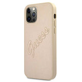 Guess GUHCP12LRSAVSLG iPhone 12 Pro Max 6.7" guld/guld hardcase Saffiano Vintage Script