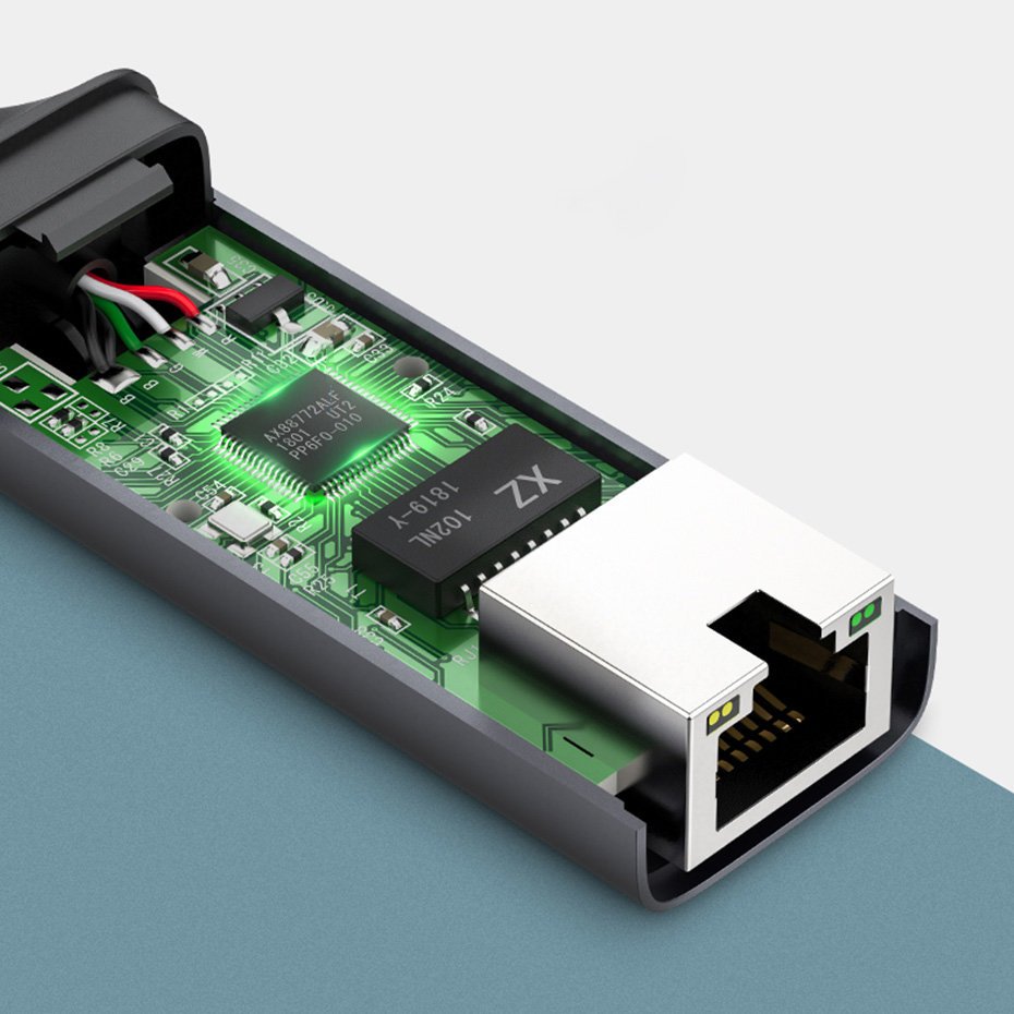 Ugreen eksternt netværksadapter RJ45 - USB Type C (1000 Mbps / 1 Gbps) Gigabit Ethernet grå (CM199)
