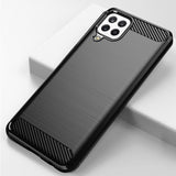 Carbon Case Flexible Cover TPU Case til Samsung Galaxy A22 4G sort