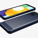 Carbon Case Flexible Cover TPU Case til Samsung Galaxy A22 4G sort