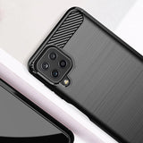 Carbon Case Flexible Cover TPU Case til Samsung Galaxy A22 4G sort