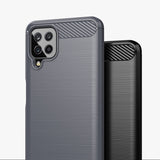 Carbon Case Flexible Cover TPU Case til Samsung Galaxy A22 4G sort