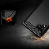 Carbon Case Flexible Cover TPU Case til Samsung Galaxy A22 4G sort
