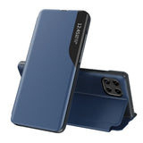 Eco læder View Case elegant bogreol type sag med kickstand til Samsung Galaxy A22 4G blå