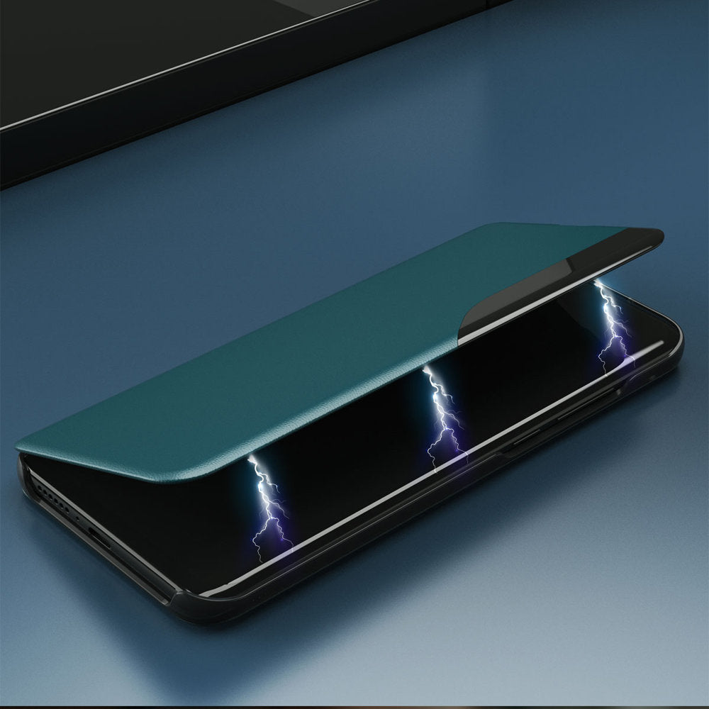 Eco læder View Case elegant bogreol type sag med kickstand til Samsung Galaxy A22 4G rød