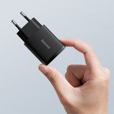 Baseus Compact fast charger USB / USB Type C 20W 3A Power Delivery Quick Charge 3.0 black (CCXJ-B01)