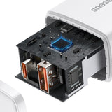 Baseus Compact fast charger USB / USB Type C 20W 3A Power Delivery Quick Charge 3.0 white (CCXJ-B02)