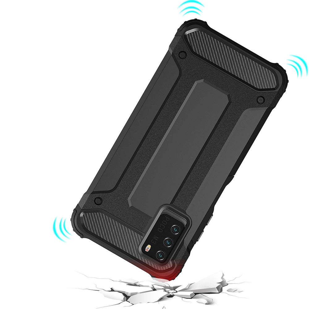 Hybrid Armor Case Tough Rugged Cover til Xiaomi Redmi Note 10 5G / Poco M3 Pro guld