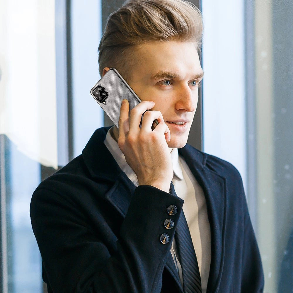 Dux Ducis Fino case dækket med nylon materiale til Samsung Galaxy A22 4G grå