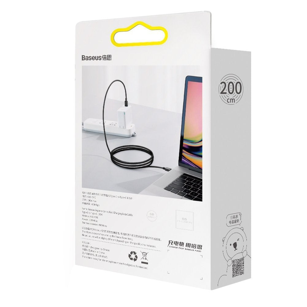 Baseus CATYS-C01 USB-C - USB-C PD QC FCP cable 100W 5A 480Mb/s 2m - black