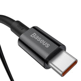 Baseus CATYS-C01 USB-C - USB-C PD QC FCP kabel 100W 5A 480Mb/s 2m - sort