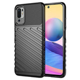 Thunder Case Flexible Tough Rugged Cover TPU Case til Xiaomi Redmi Note 10 5G / Poco M3 Pro sort