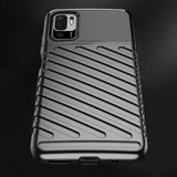 Thunder Case Flexible Tough Rugged Cover TPU Case til Xiaomi Redmi Note 10 5G / Poco M3 Pro sort