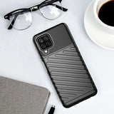 Thunder Case Flexible Tough Rugged Cover TPU Case til Samsung Galaxy A22 4G sort