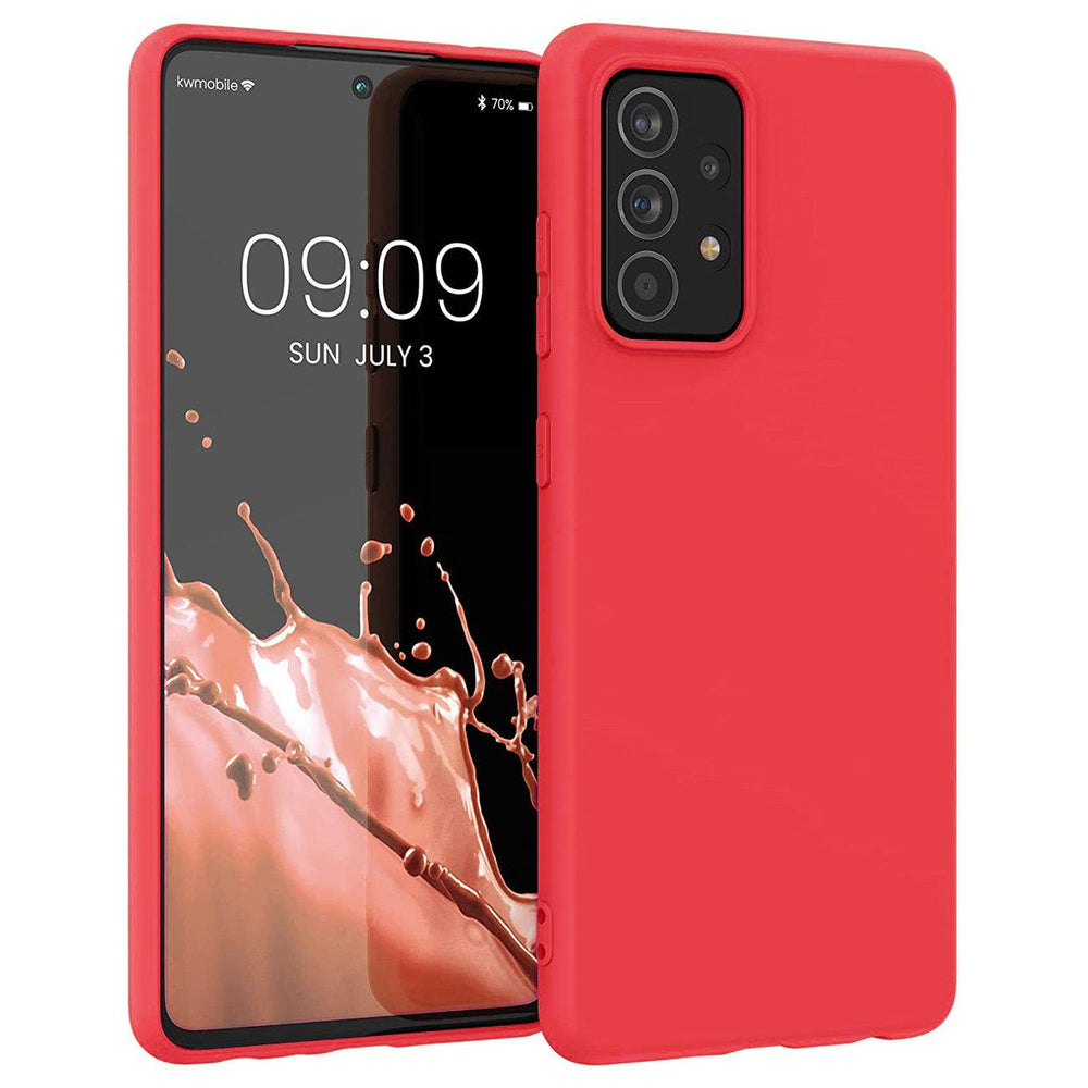 Silicone Case Soft Flexible Rubber Cover til Samsung Galaxy A22 4G rød