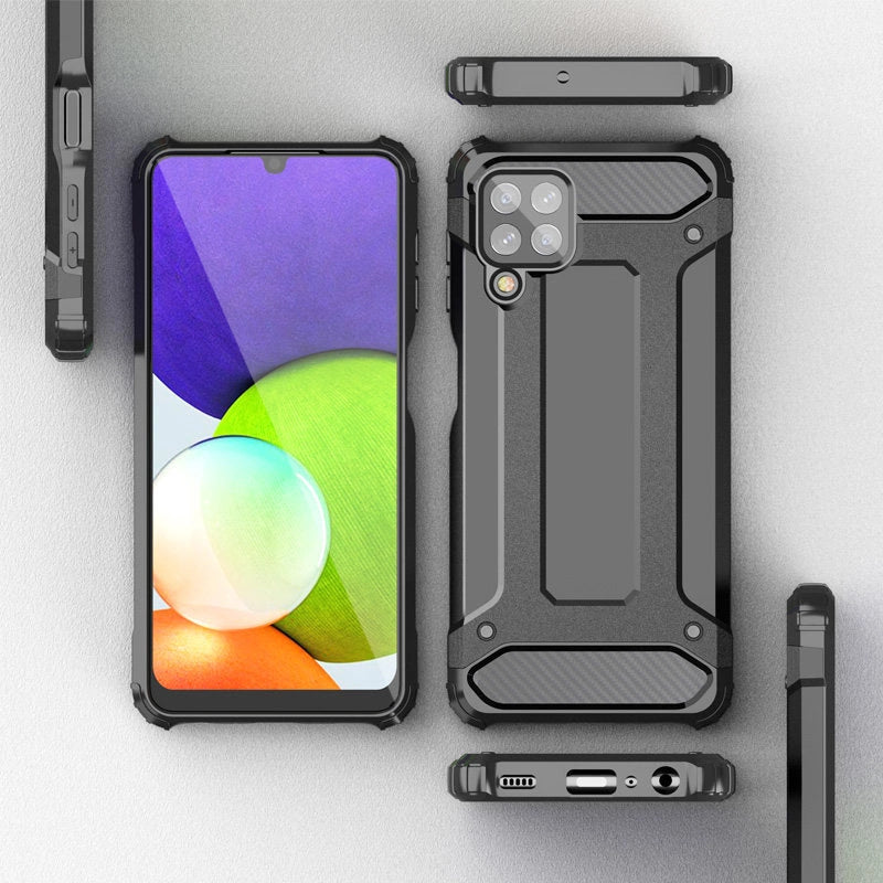 Hybrid Armor Case Tough Rugged Cover til Samsung Galaxy A22 4G blå