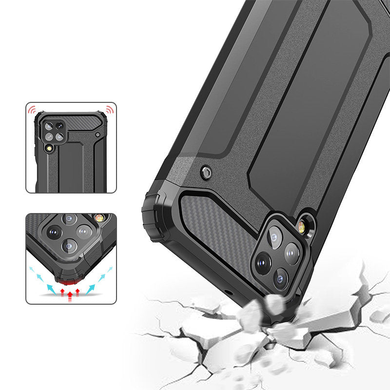 Hybrid Armor Case Tough Rugged Cover til Samsung Galaxy A22 4G guld