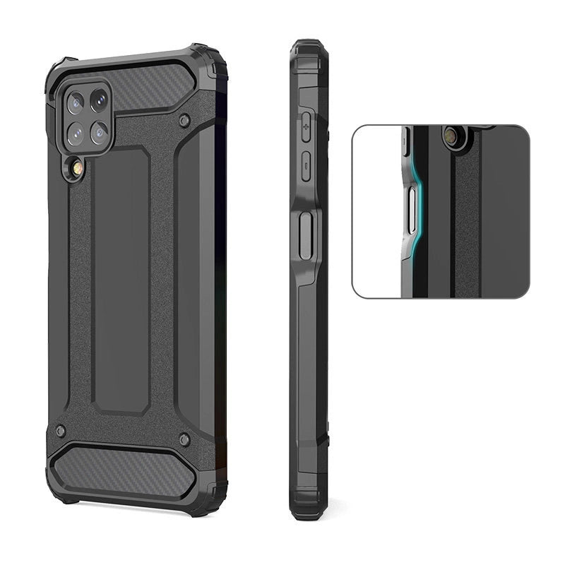 Hybrid Armor Case Tough Rugged Cover til Samsung Galaxy A22 4G sølv