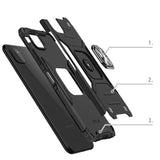 Wozinsky Ring Armor Case Kickstand Tough Rugged Cover til Samsung Galaxy A22 4G sølv