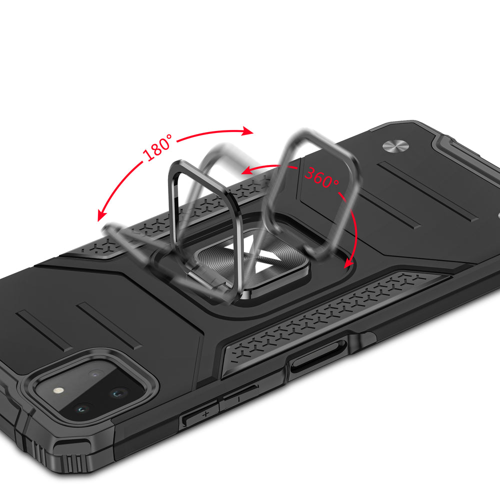 Wozinsky Ring Armor Case Kickstand Tough Rugged Cover til Samsung Galaxy A22 4G sølv