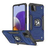Wozinsky Ring Armor Case Kickstand Tough Rugged Cover til Samsung Galaxy A22 4G blå