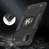 Wozinsky Ring Armor Case Kickstand Tough Rugged Cover til Samsung Galaxy A22 4G blå