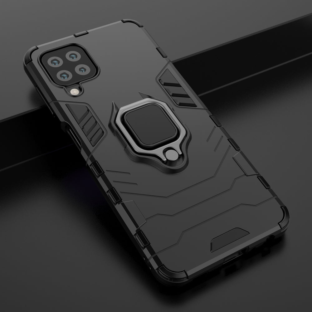 Ring Armor Case Kickstand Tough Rugged Cover til Samsung Galaxy A22 4G blå