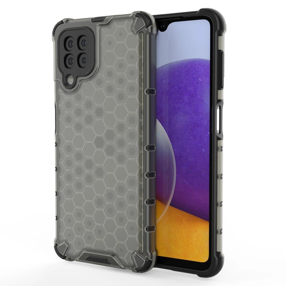 Honeycomb Case rustning med TPU Bumper til Samsung Galaxy A22 4G sort