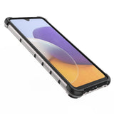 Honeycomb Case armor cover med TPU Bumper til Samsung Galaxy A22 4G sort