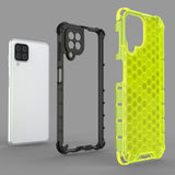 Honeycomb Case rustning med TPU Bumper til Samsung Galaxy A22 4G sort