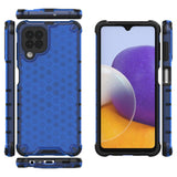 Honeycomb Case rustning med TPU Bumper til Samsung Galaxy A22 4G blå