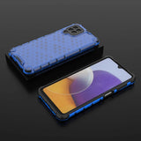 Honeycomb Case rustning med TPU Bumper til Samsung Galaxy A22 4G blå