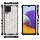 Honeycomb Case armor cover med TPU Bumper til Samsung Galaxy A22 4G gennemsigtig