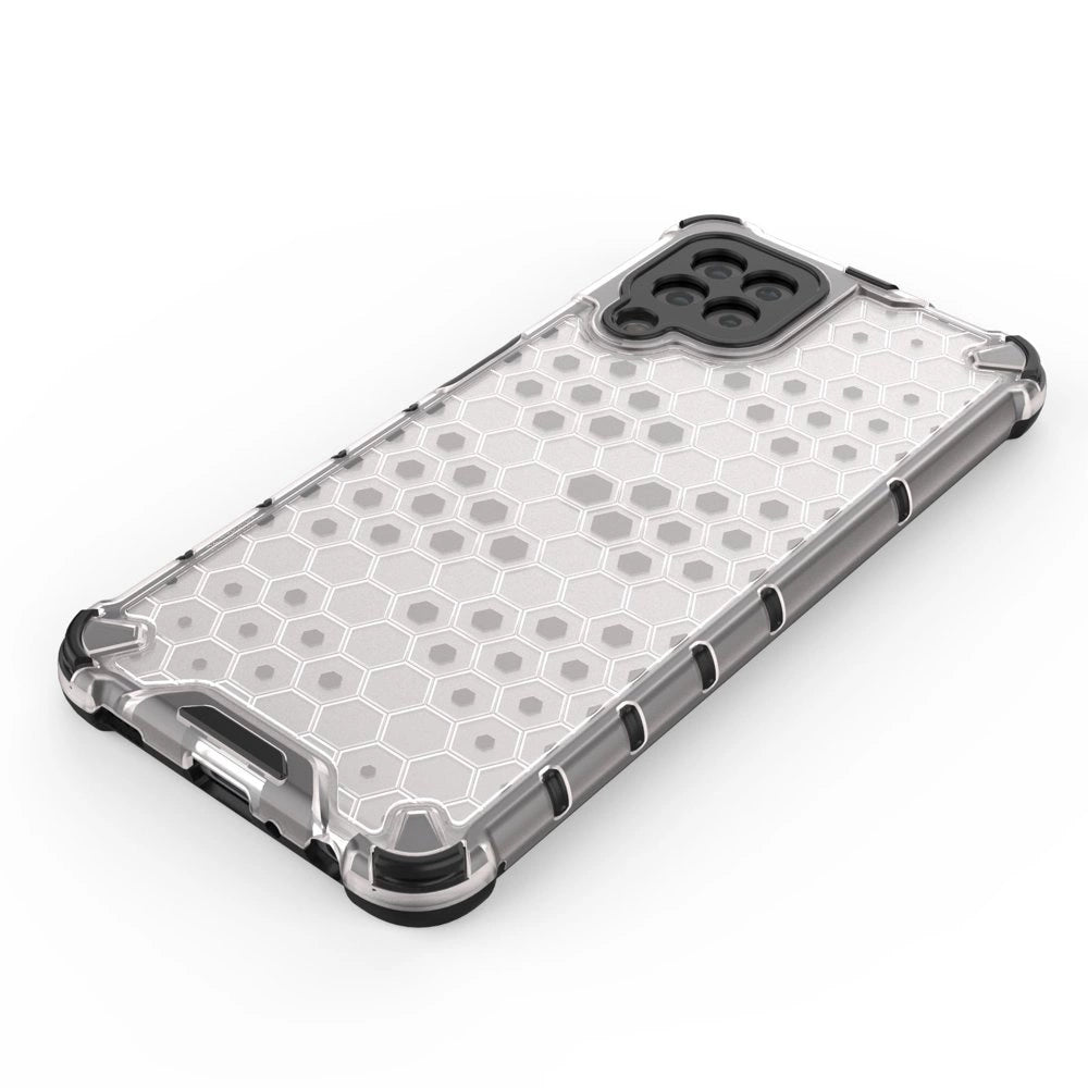 Honeycomb Case rustning med TPU Bumper til Samsung Galaxy A22 4G gennemsigtig