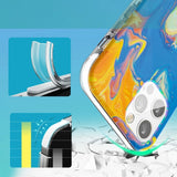 Kingxbar Watercolor Series farve tilfælde til iPhone 12 Pro Max gulblå