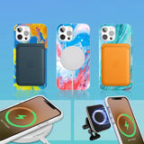 Kingxbar Watercolor Series farve tilfælde til iPhone 12 Pro Max gulblå