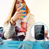 Kingxbar Watercolor Series farve tilfælde til iPhone 12 Pro / iPhone 12 gulblå