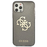 Guess GUHCP12LPCUGL4GBK iPhone 12 Pro Max 6.7" sort/sort hard case Glitter 4G Stor logo