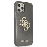 Guess GUHCP12LPCUGL4GBK iPhone 12 Pro Max 6.7" sort/sort hard case Glitter 4G Stor logo