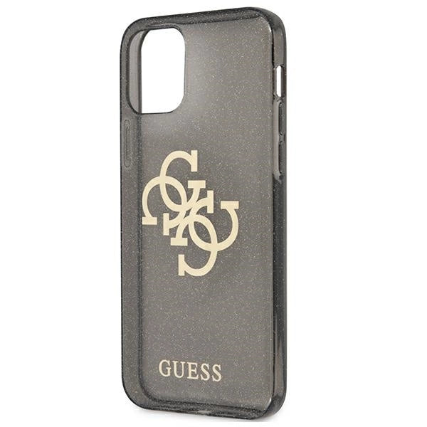 Guess GUHCP12LPCUGL4GBK iPhone 12 Pro Max 6.7" sort/sort hard case Glitter 4G Stor logo