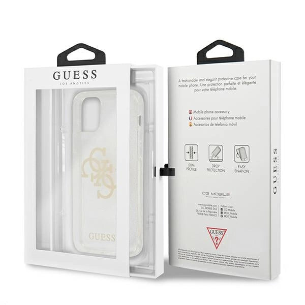 Guess GUHCP12LPCUGL4GTR iPhone 12 Pro Max 6.7 " gennemsigtige hårdkasse Glitter 4G Big Logo
