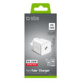 SBS TETRGAN1C20W oplader til mobil enhed Hovedtelefoner, Bærbar højttaler, Smartphone, SmartWatch, Tablet Hvid Vekselstrøm Hurtig opladning Indendørs