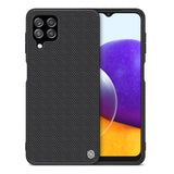 Nillkin Textured Case holdbar forstærket etui med gel ramme og nylon tilbage til Samsung Galaxy A22 4G sort