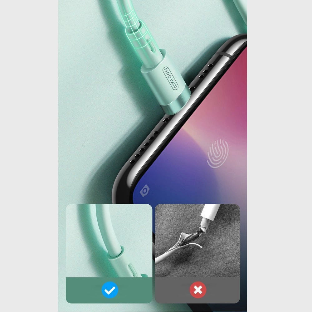 Joyroom flydende silikone datakabel N2 USB-A / Lightning 2,4A 1,2m - hvid