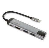 Verbatim 49141 dockingstation USB 3.2 Gen 1 (3.1 Gen 1) Type-C Sort, Sølv