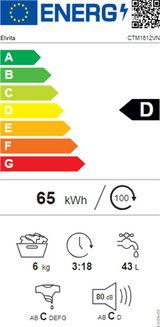 Elvita CTM1612VN frontbetjent vaskemaskine