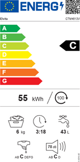 Elvita CTM4613V - Topbetjent vaskemaskine