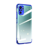 Clear Color Case Gel TPU Galvaniseret ramme Cover til Xiaomi Redmi Note 10 5G / Poco M3 Pro blå